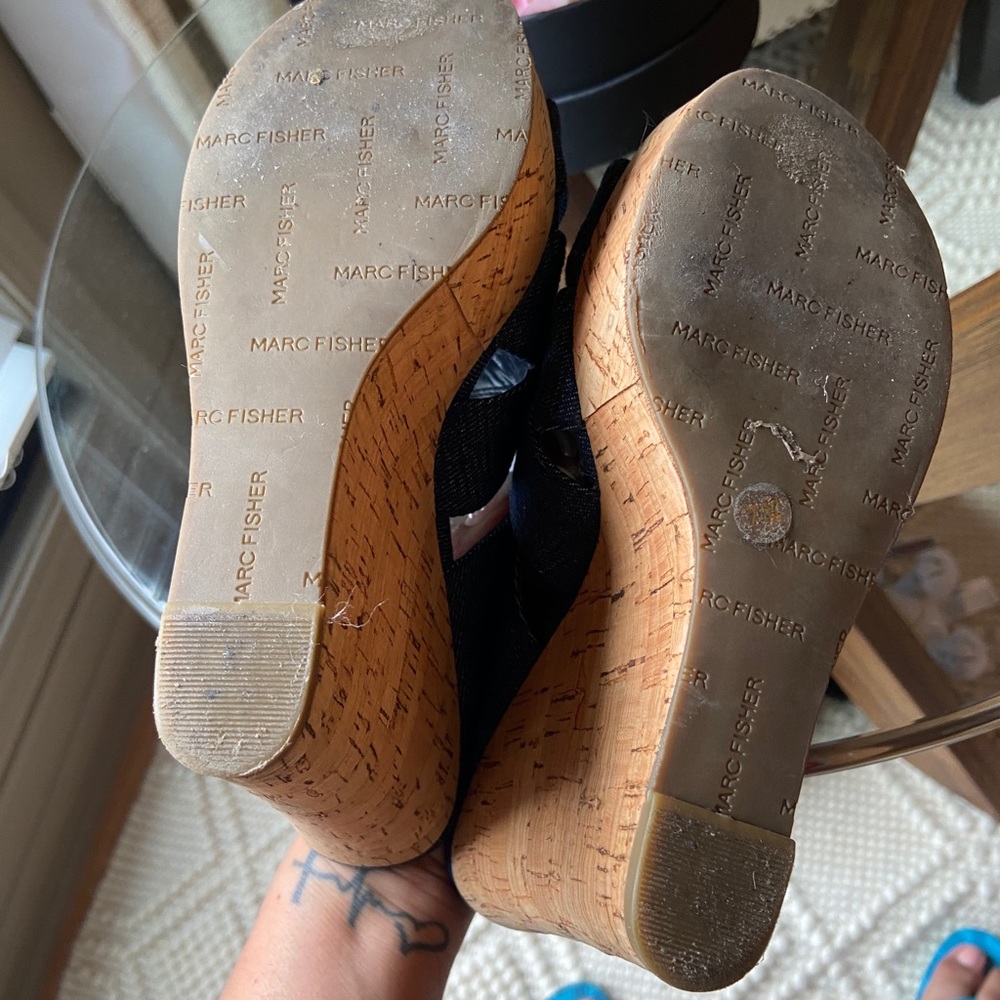 Marc Fisher wedges . Denim. Size 7 - Picture 4 of 8
